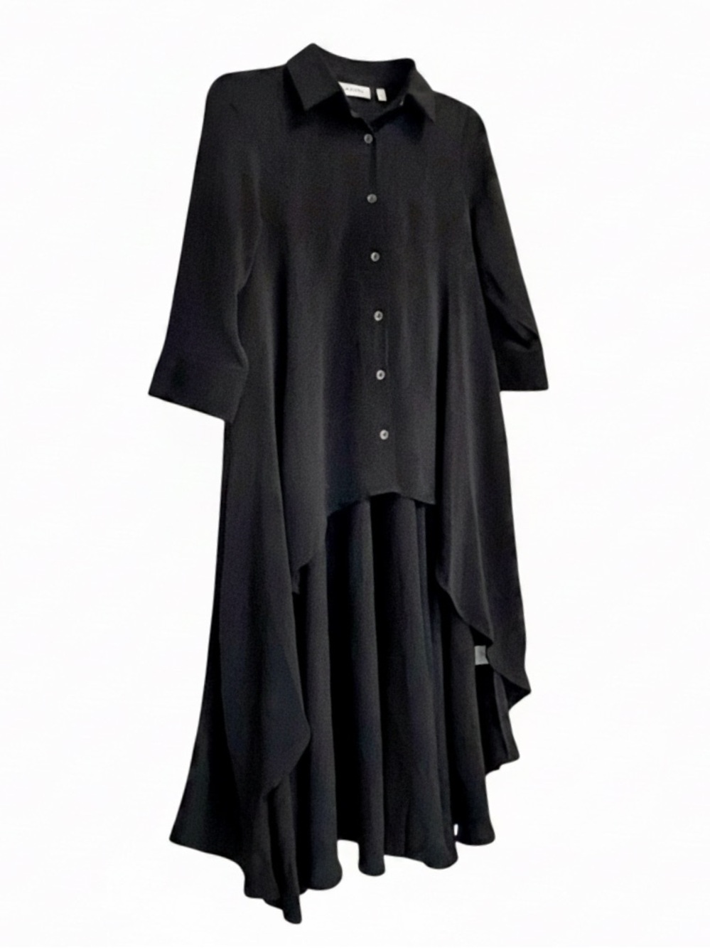 Elegant Black Maxi Dress with Pleated Back - Picture 2 of 12